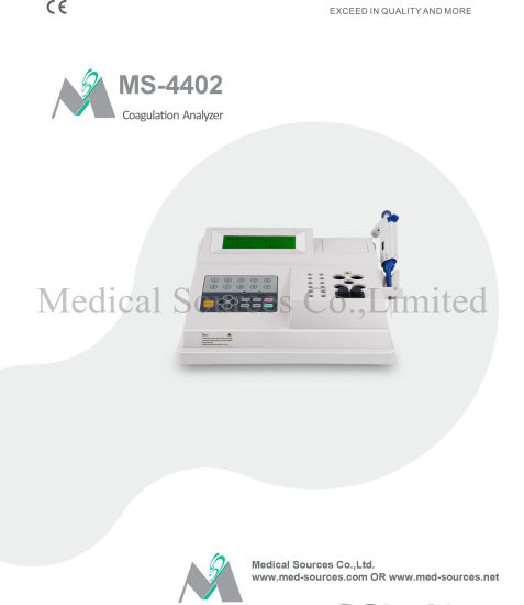 (MS-4402) Coagulomètre semi-automatique d'analyseur de coagulomètre sanguin à double canal