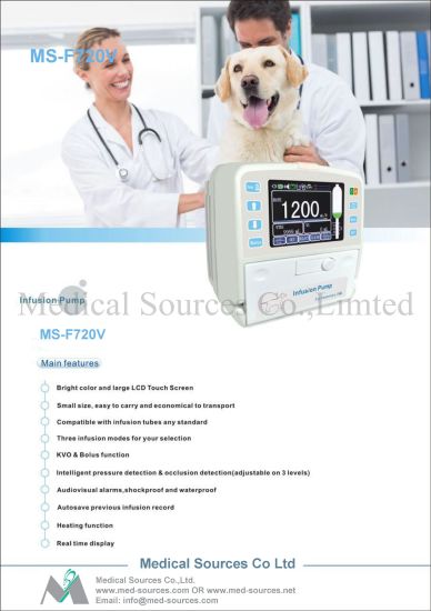 (MS-F720V) Pompe à seringue pour perfusion électronique vétérinaire portable hospitalier médical