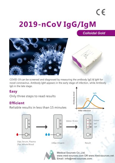 Nouveau kit de test rapide de nouveaux virus Igg / Igm