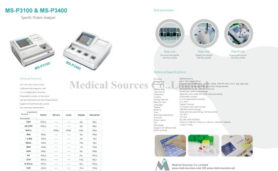 (MS-3400) Meilleure qualité Analyseur de protéines portable haute sensibilité Analyseur Hba1c